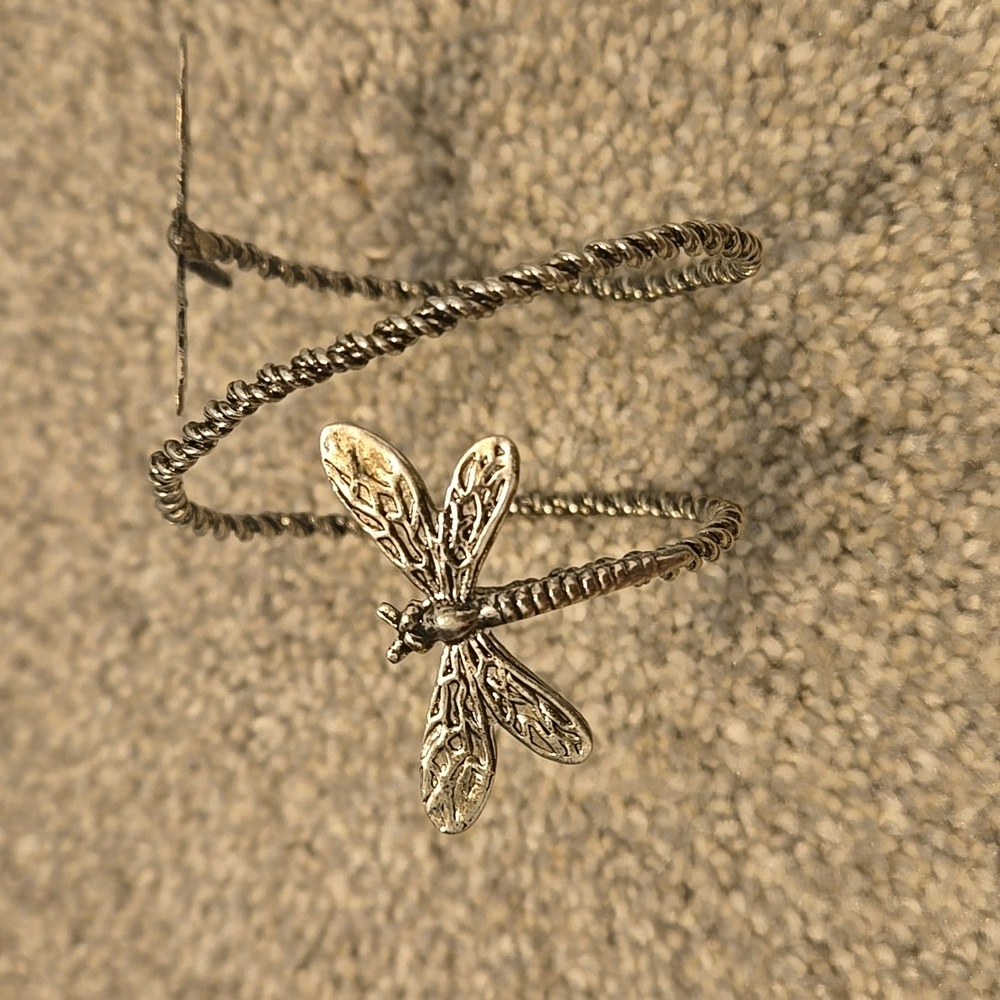 Metal Silver Color Dragonfly Wrap Bracelet - Picture 3 of 3